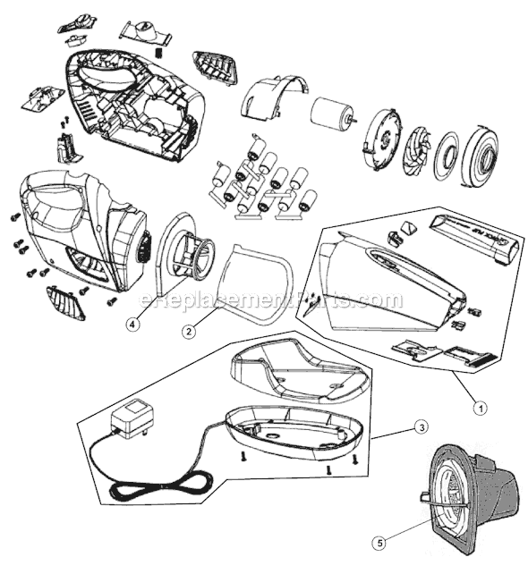 Page A Diagram and Parts List for M0923  Dirt Devil Hand Vacuum